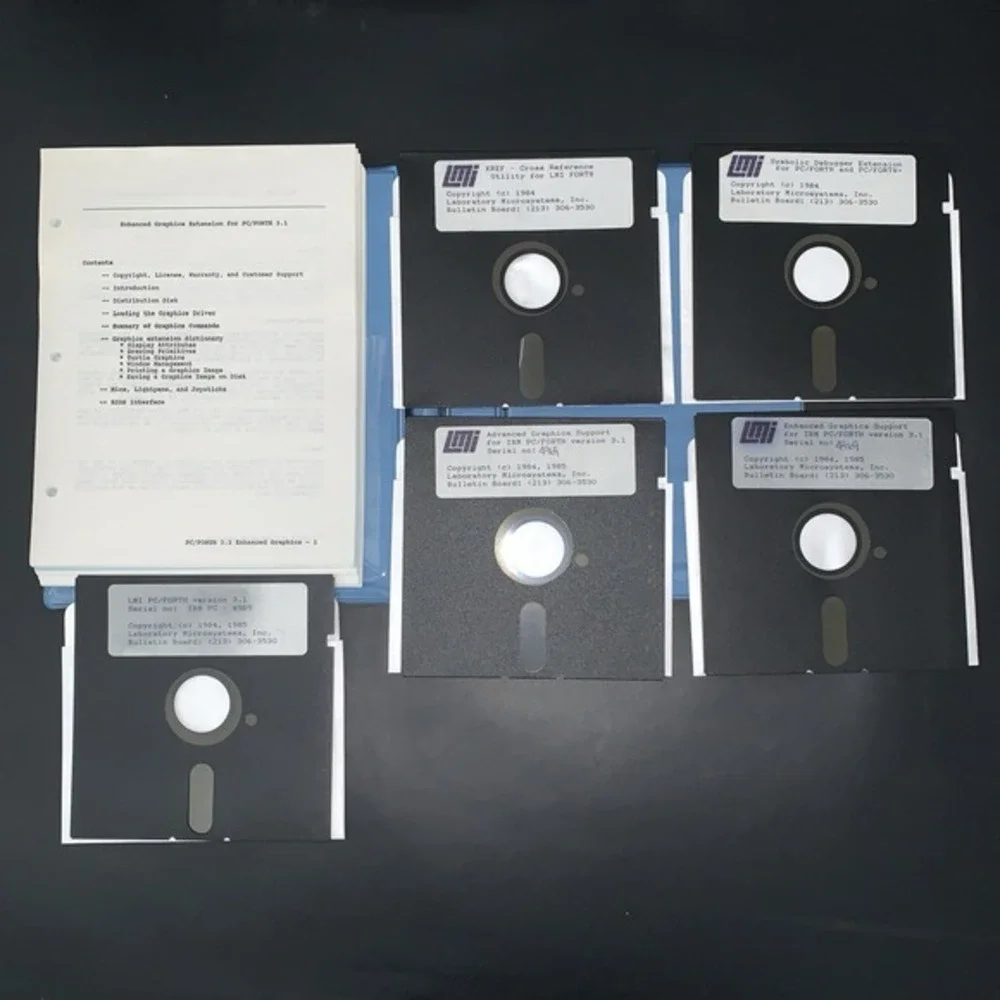 Vtg 1984 LMI IBM PC/Forth v3.1 OS Forth Dimensions Magazines, Diskettes & Manual